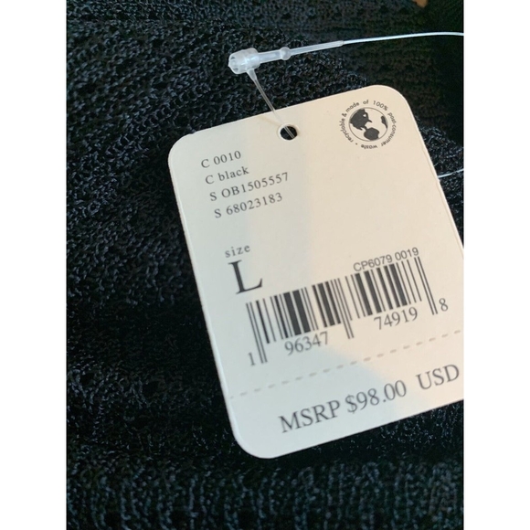 Free People H20 Crew Pull On See Through black Size L NWT - Picture 4 of 4